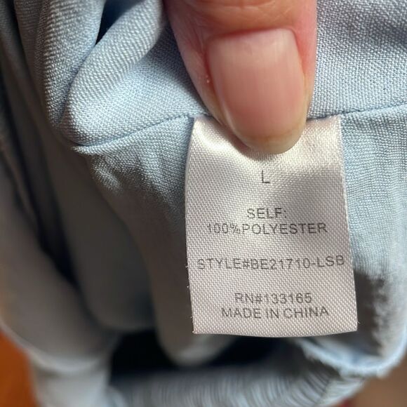 Altar’d State Baby Blue Ruffled Crop Top, Smocked Blouse, Large - Picture 5 of 6